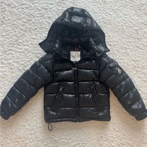 Moncler Child Puffer Black Down Jacket. Size 5-7 years old.